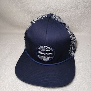 Snap Navy and White Patterned Cap
